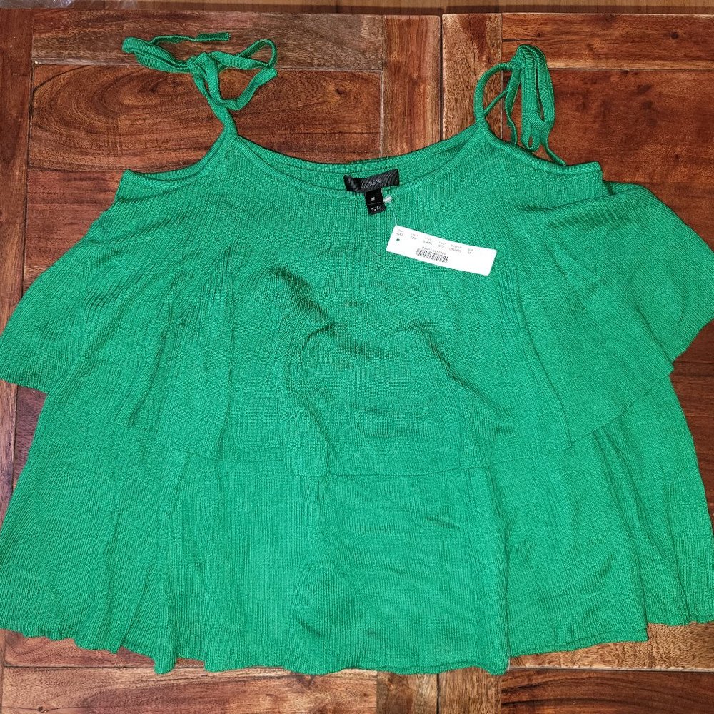 J. Crew Off Shoulder Ribbed Blouse